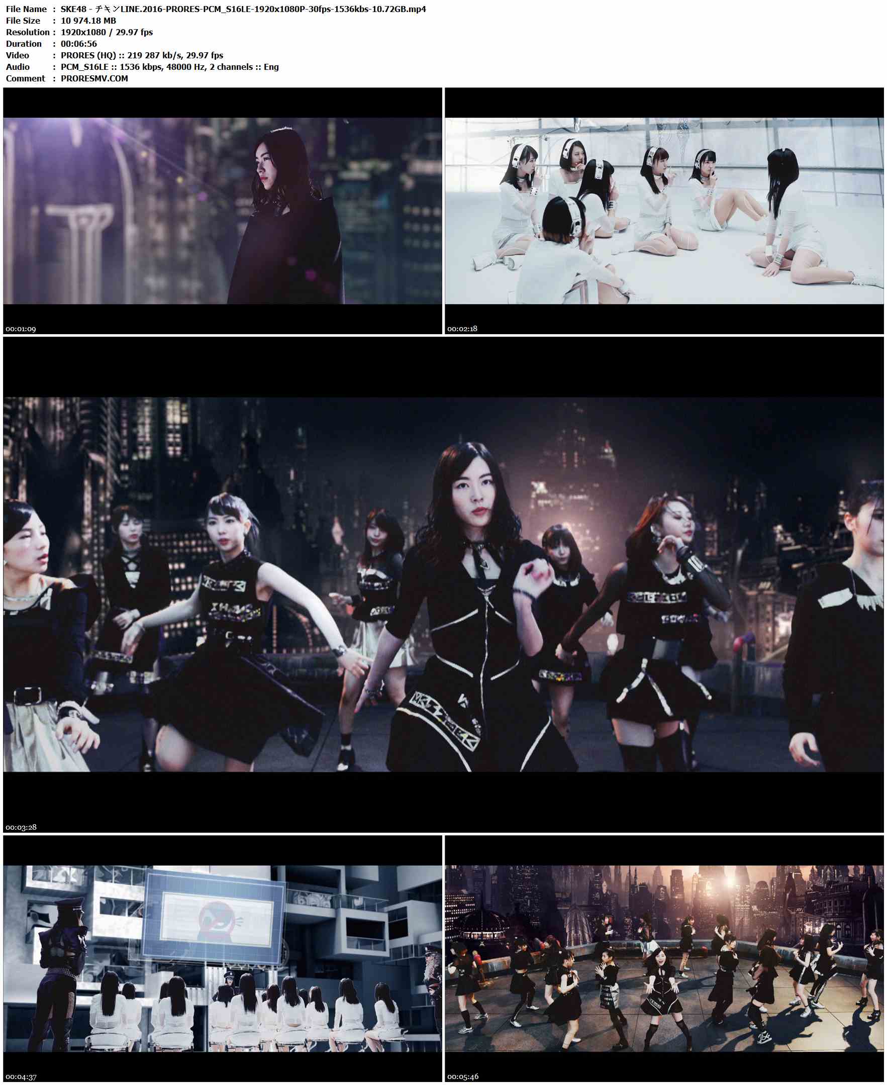 SKE48 - チキンLINE.2016-PRORES-PCM_S16LE-1920x1080P-30fps-1536kbs-10.72GB官方MV_高清MV